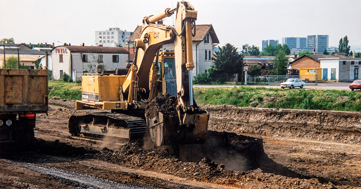 Construction du Parc des eaux vives de Huningue