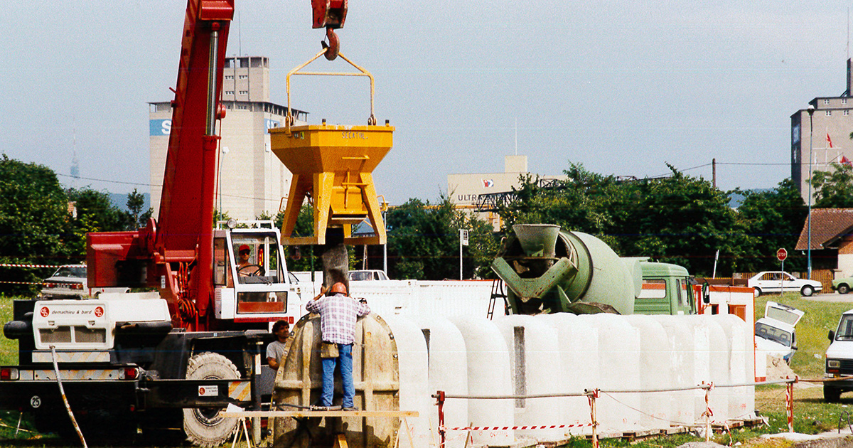 Construction du Parc des eaux vives de Huningue